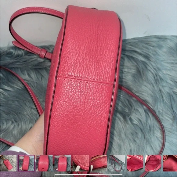 Coach Pink Leather Crossbody Bag with Embossed Design - Picture 4 of 14